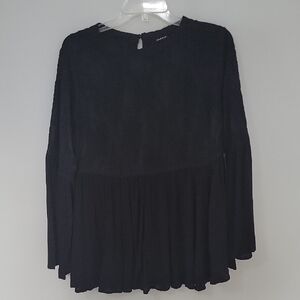 Torrid Black Lace Peplum Top, Size 00 (10)